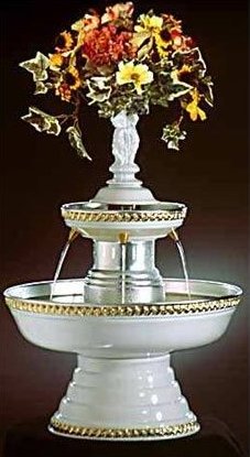 5 Gal Champagne Fountain White w/ Gold Trim