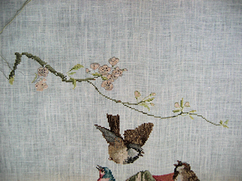 detail of the latest stitching on my birdfeeder project