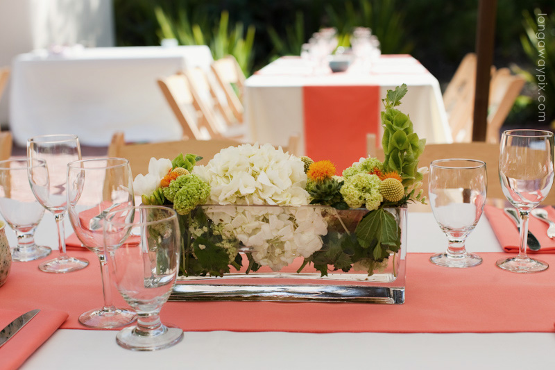 Low White Centerpieces