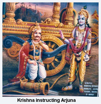 Krishna teaching   Arjuna