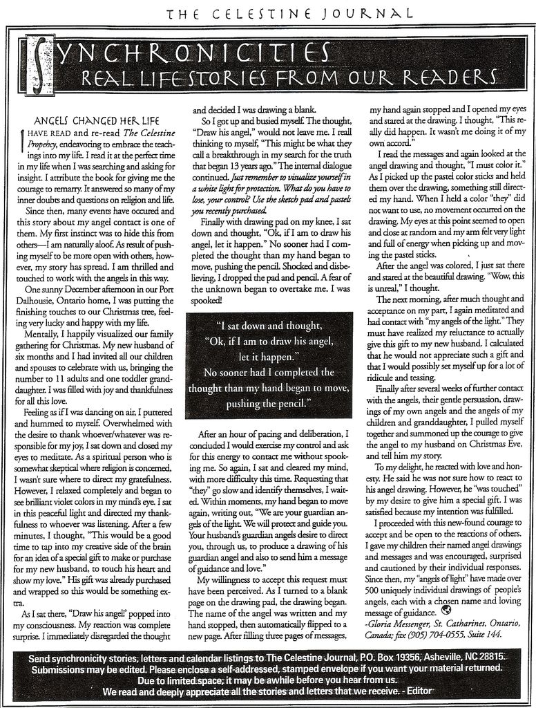Gloria is Interviewed by the Celestine Journal Created by James Redfield of The Celestine Prophesy